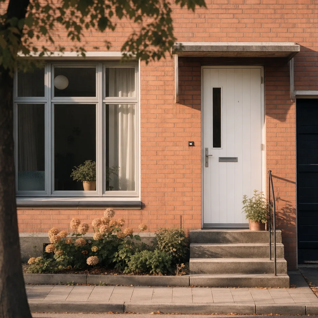 Tegelhus i svensk villamiljö som representerar ett bolån på två miljoner kronor