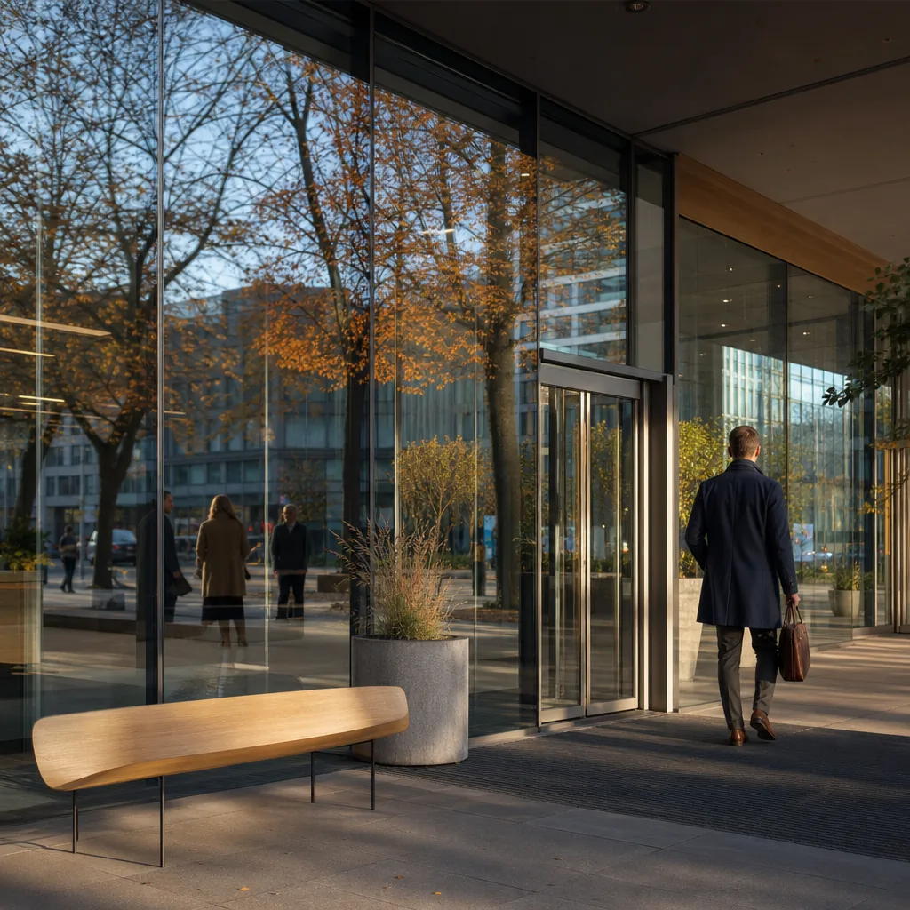 Skylt på Swedbank-kontor med bolåneskydd-broschyr